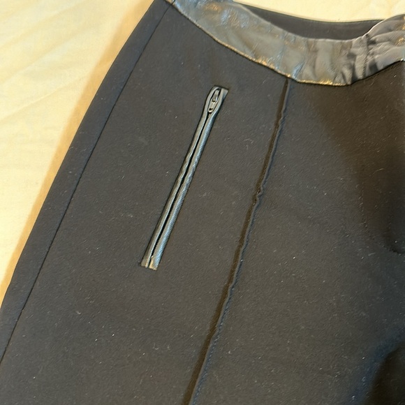 Black Danier dress pants size 6 with leather trim. Very good condition - Picture 2 of 6